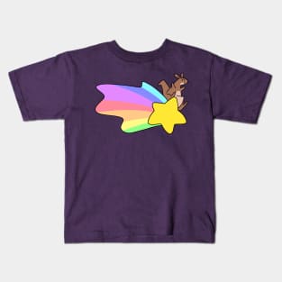 Rainbow Shooting Star Kangaroo Kids T-Shirt
